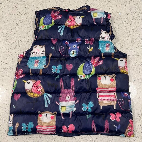 20% off $40+ HLQY Owl Theme Puffer Vest | Ruffles | Snap Buttons | Kids Size 4T - Picture 6 of 6